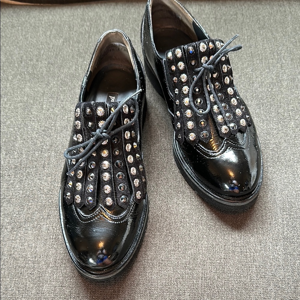 Paul Green Black Studded Oxfords